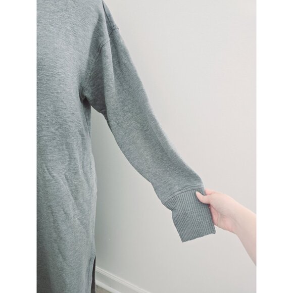 Haven Well Within Fleece Turtleneck Mock Midi Gray Sweater Sweat Shirt Dress M - Picture 7 of 13